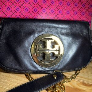Tory Burch Leather Crossbody with gold straps